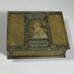 Vtg Whitmans Metal Chocolate Candy Tin Mosaic Box Salmagundi Art Nouveau Empty